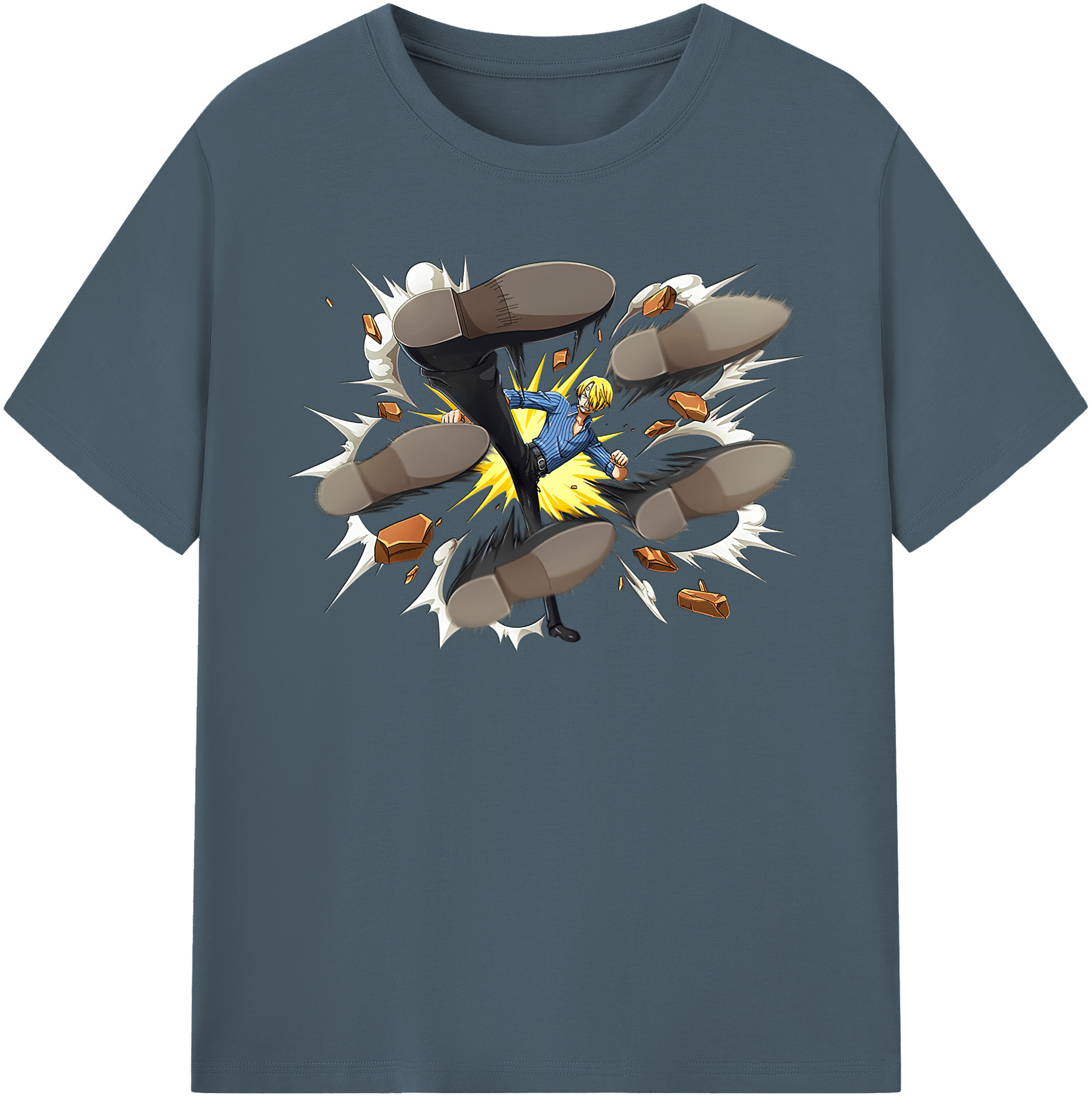 ワンピース サンジ ONE PIECE Sanji 綿100％半袖Tシャツ（フロントプリント）
